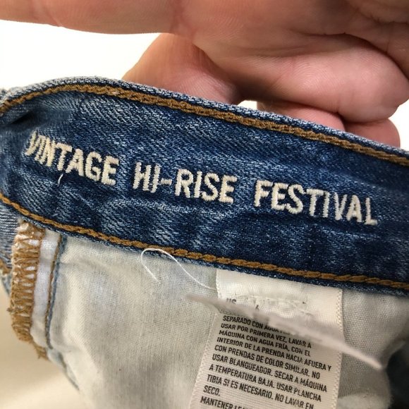 AMERICAN EAGLE Button Up Denim Jean Shorts Size 6 - Picture 10 of 12